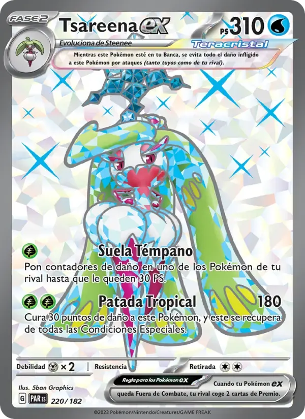 Tsareena ex — Brecha Paradójica 220 Spanish Pokémon card