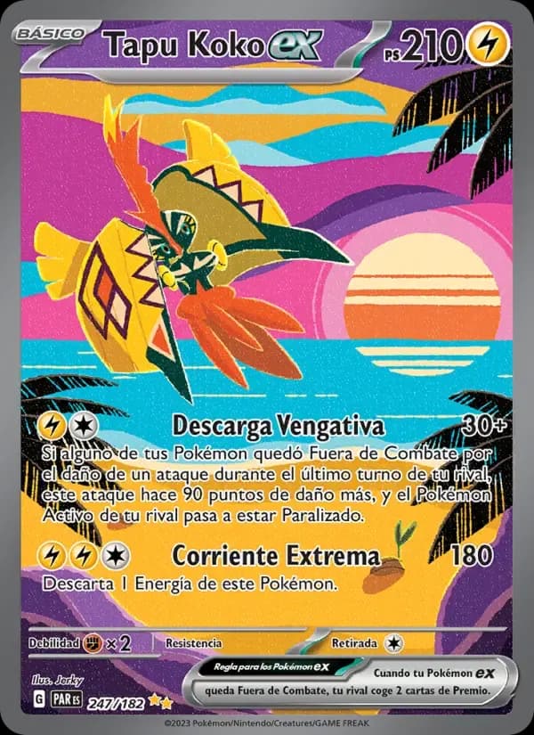 Tapu Koko ex — Brecha Paradójica 247 Spanish Pokémon card