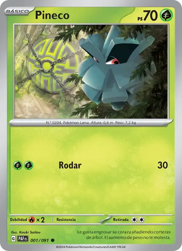 Pineco — Destinos de Paldea 1 Spanish Pokémon card