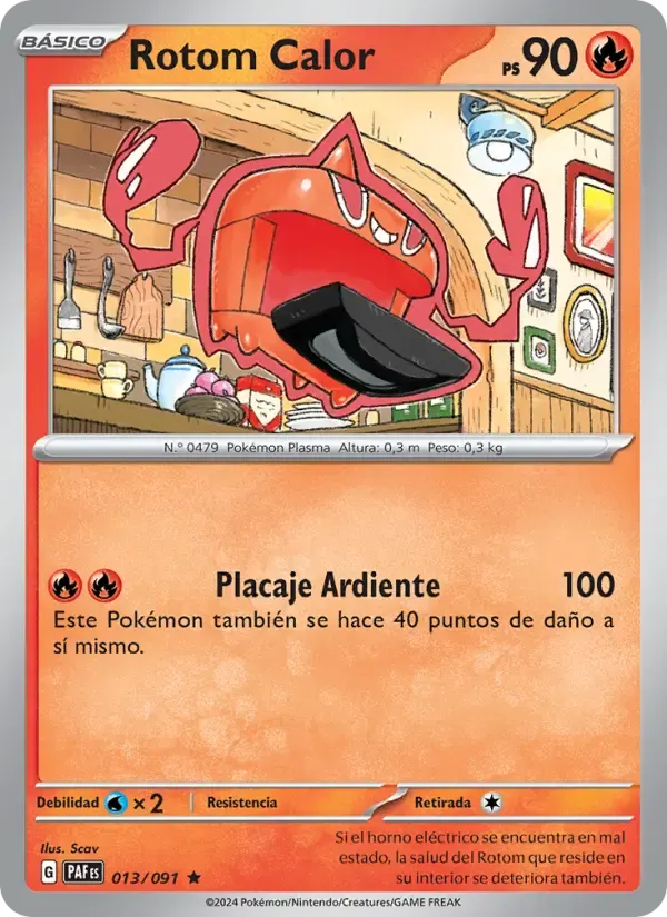 Rotom Calor — Destinos de Paldea 13 Spanish Pokémon card