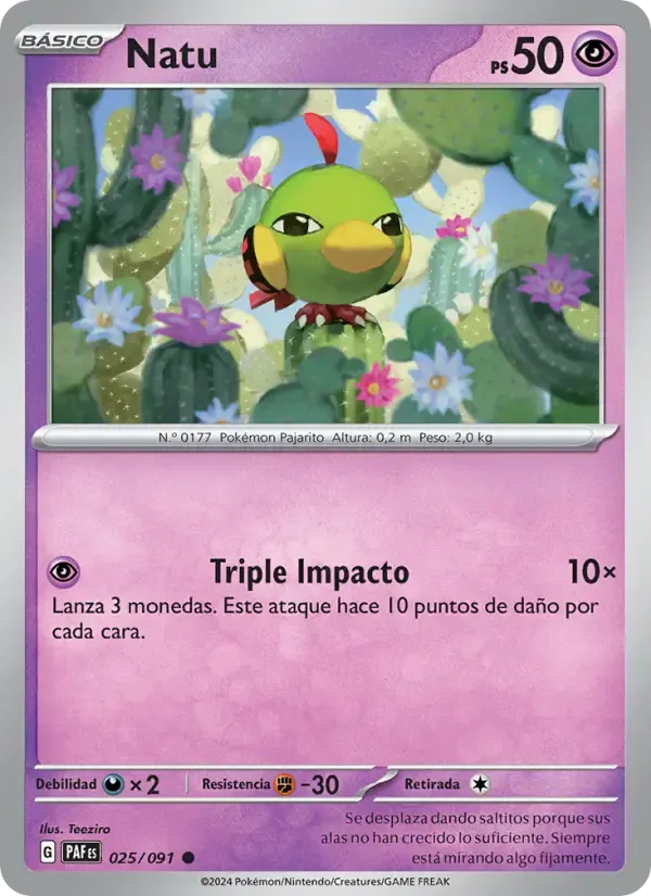 Natu — Destinos de Paldea 25 Spanish Pokémon card