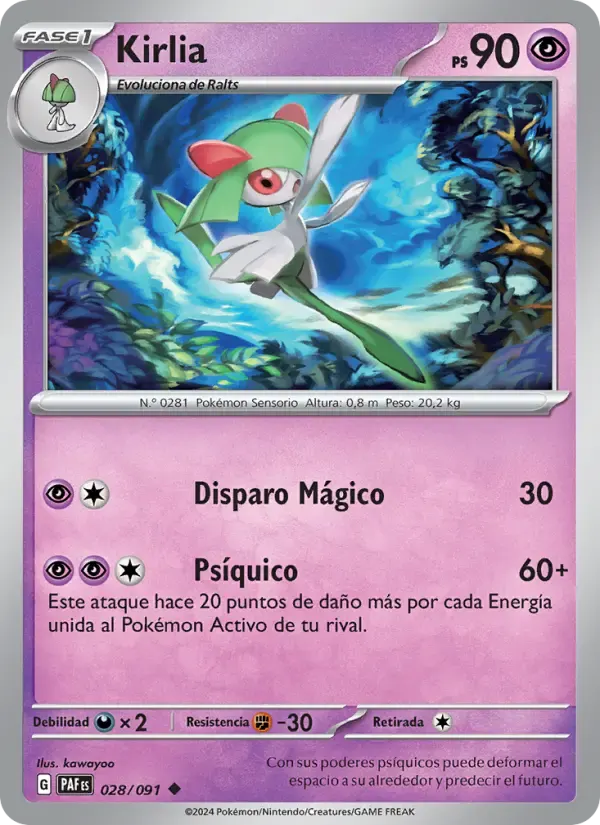 Kirlia — Destinos de Paldea 28 Spanish Pokémon card