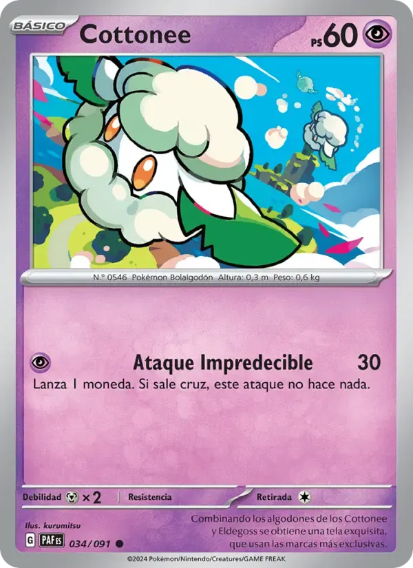 Cottonee — Destinos de Paldea 34 Spanish Pokémon card
