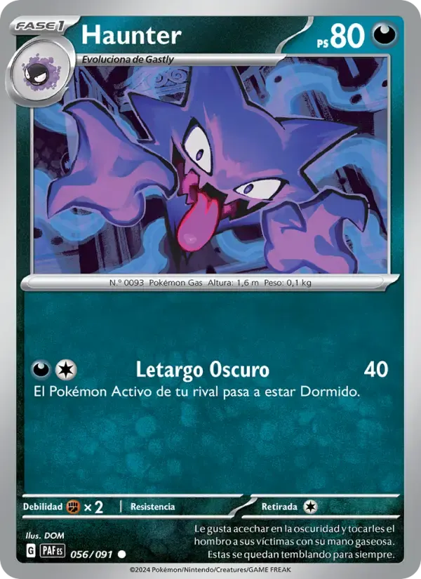 Haunter — Destinos de Paldea 56 Spanish Pokémon card