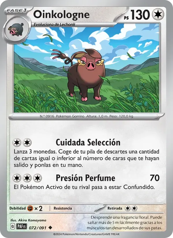 Oinkologne — Destinos de Paldea 72 Spanish Pokémon card