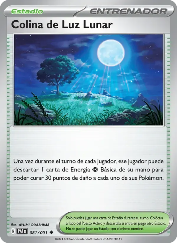 Colina de Luz Lunar — Destinos de Paldea 81 Spanish Pokémon card