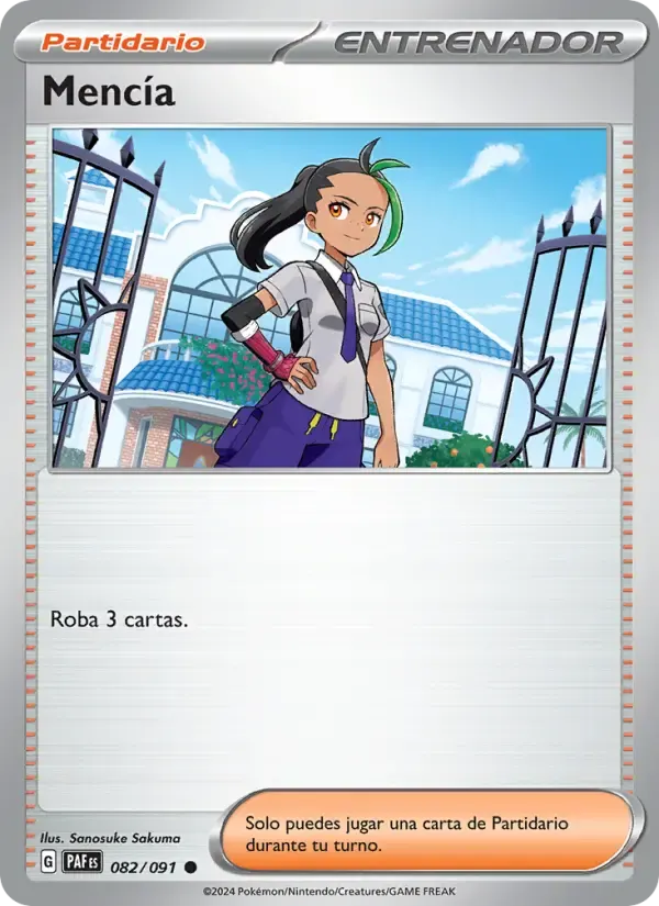 Mencía — Destinos de Paldea 82 Spanish Pokémon card