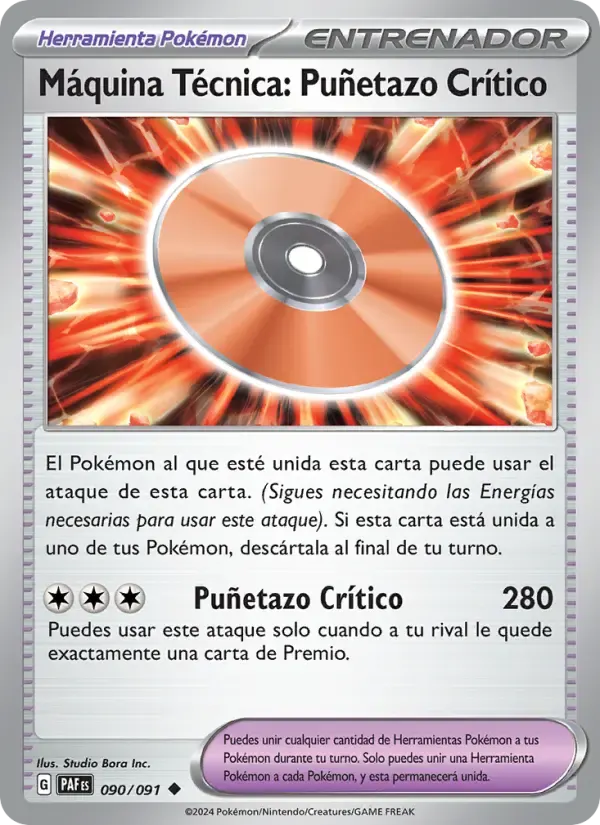 Máquina Técnica: Puñetazo Crítico — Destinos de Paldea 90 Spanish Pokémon card