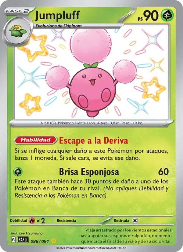 Jumpluff — Destinos de Paldea 98 Spanish Pokémon card