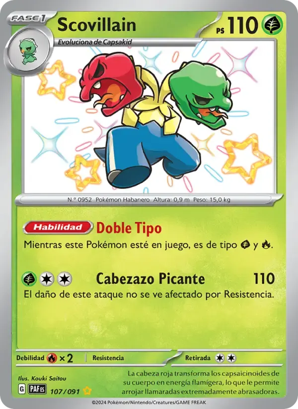 Scovillain — Destinos de Paldea 107 Spanish Pokémon card