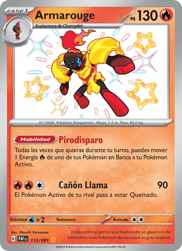Armarouge — Destinos de Paldea 115 Spanish Pokémon card