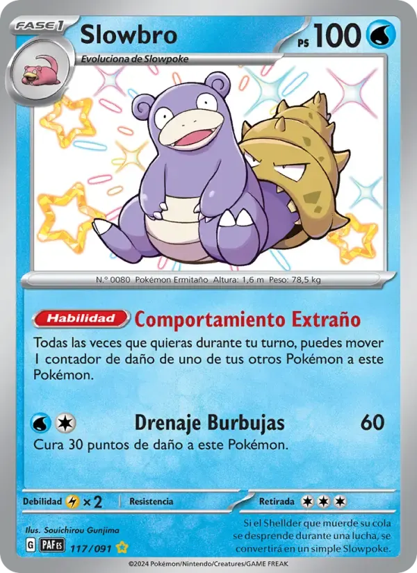Slowbro — Destinos de Paldea 117 Spanish Pokémon card