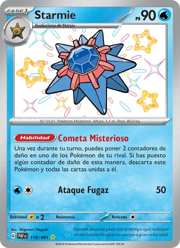 Starmie — Destinos de Paldea 119 Spanish Pokémon card