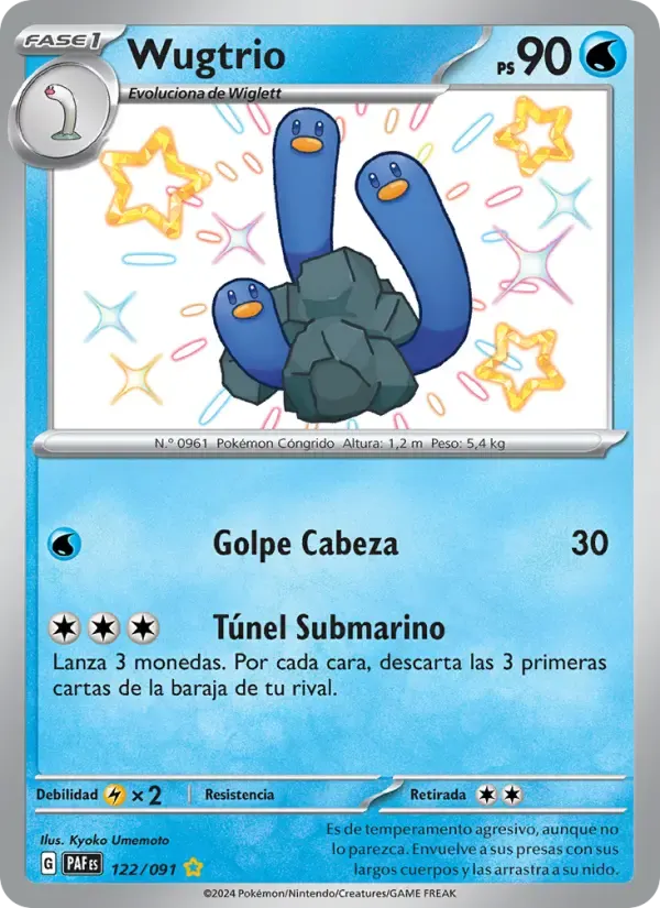 Wugtrio — Destinos de Paldea 122 Spanish Pokémon card