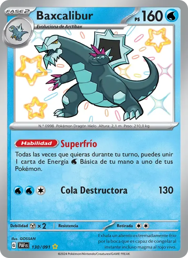 Baxcalibur — Destinos de Paldea 130 Spanish Pokémon card