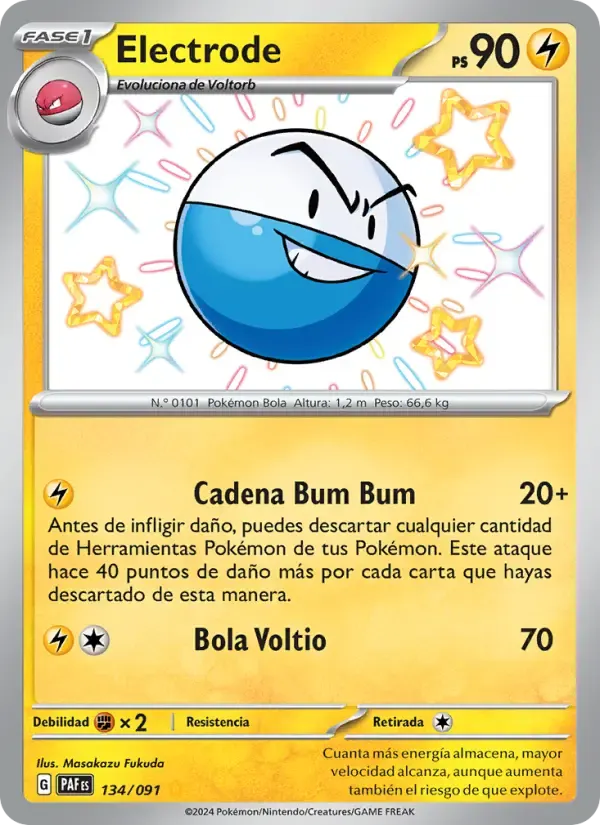 Electrode — Destinos de Paldea 134 Spanish Pokémon card