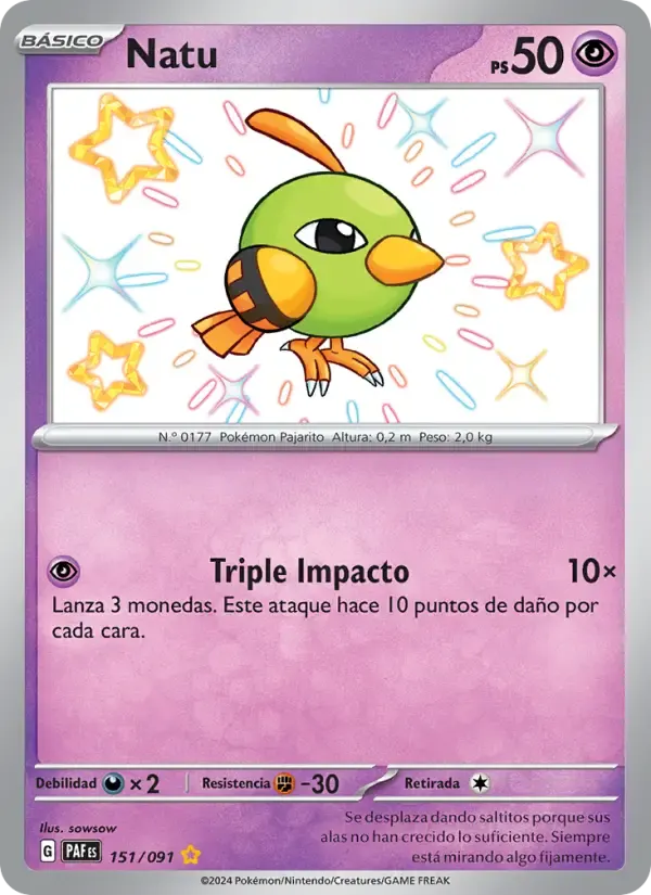 Natu — Destinos de Paldea 151 Spanish Pokémon card