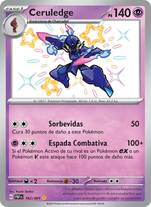 Ceruledge — Destinos de Paldea 162 Spanish Pokémon card