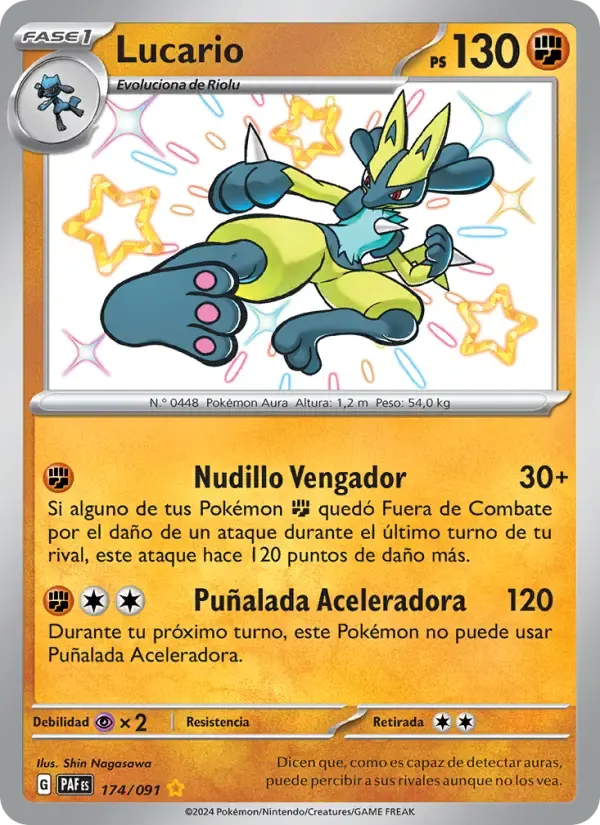 Lucario — Destinos de Paldea 174 Spanish Pokémon card