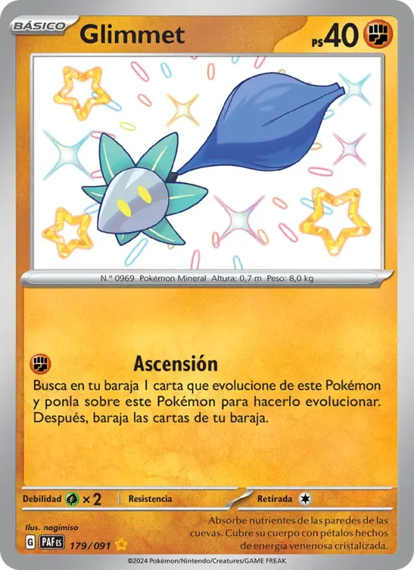 Glimmet — Destinos de Paldea 179 Spanish Pokémon card
