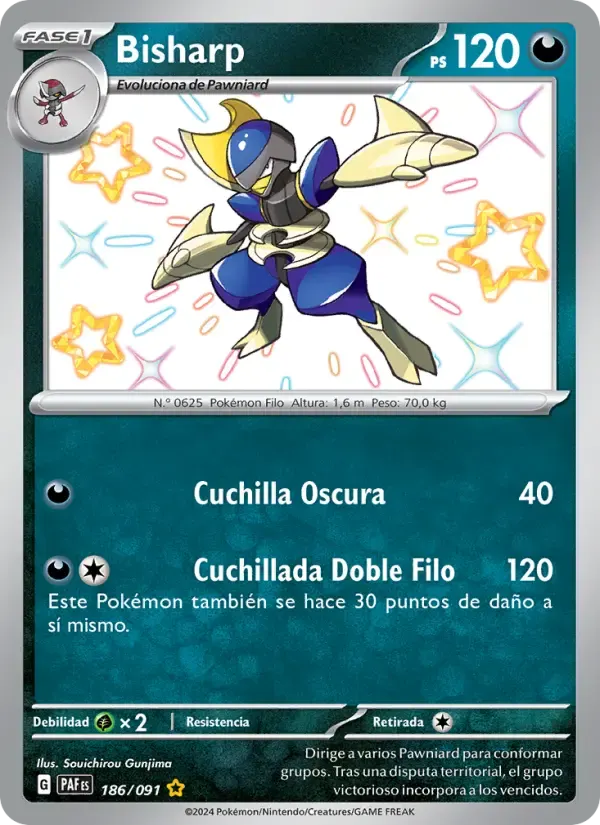 Bisharp — Destinos de Paldea 186 Spanish Pokémon card