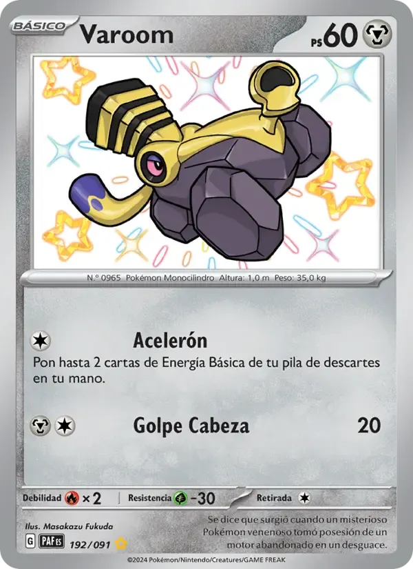Varoom — Destinos de Paldea 192 Spanish Pokémon card