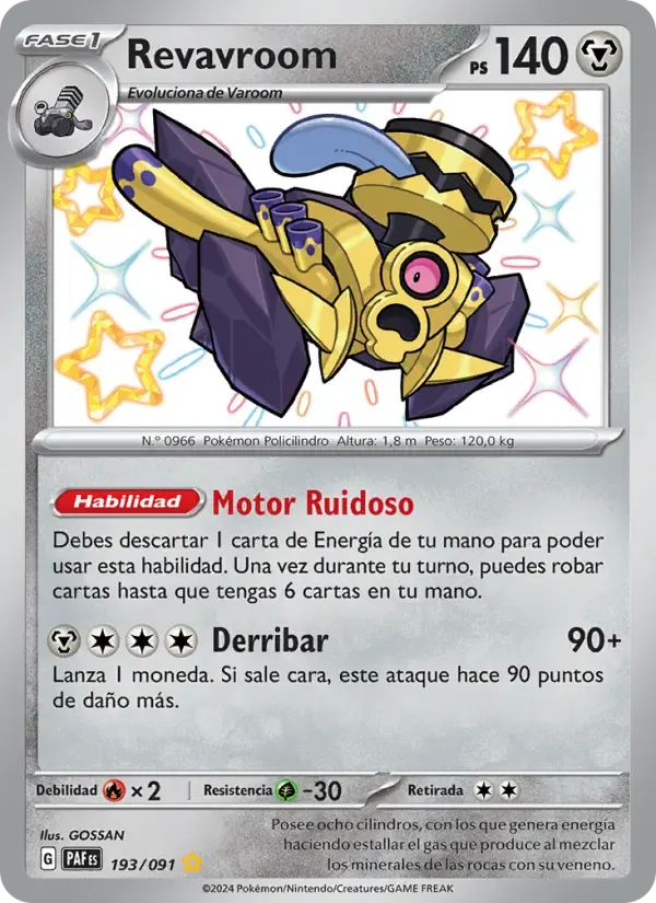 Revavroom — Destinos de Paldea 193 Spanish Pokémon card
