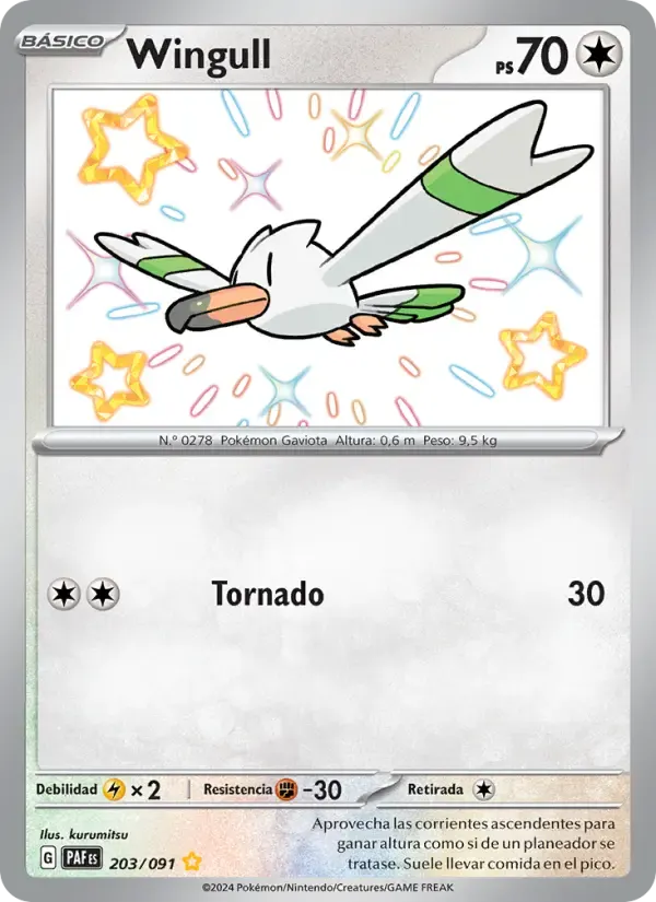 Wingull — Destinos de Paldea 203 Spanish Pokémon card