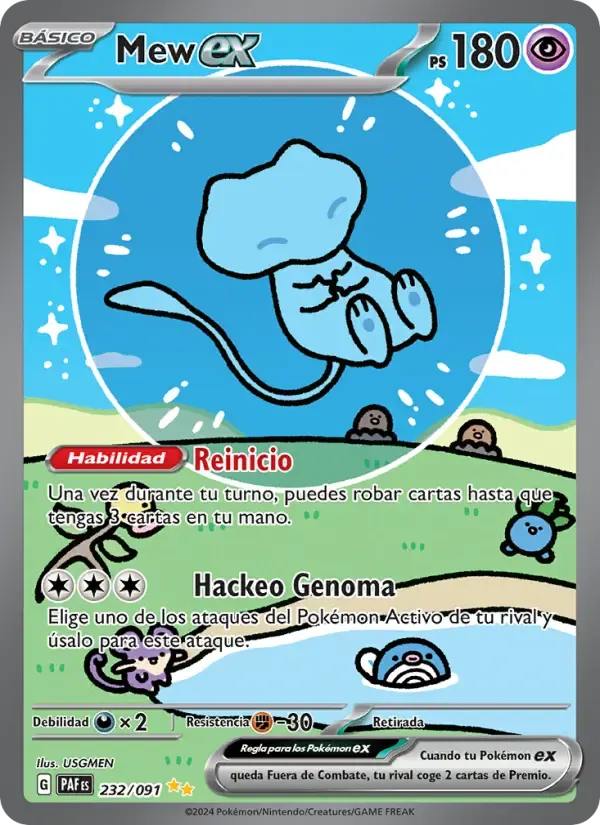 Mew ex — Destinos de Paldea 232 Spanish Pokémon card