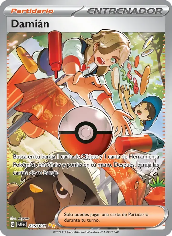 Damián — Destinos de Paldea 235 Spanish Pokémon card
