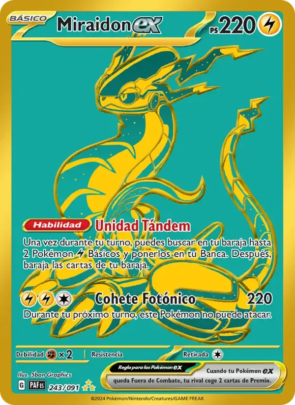 Miraidon ex — Destinos de Paldea 243 Spanish Pokémon card