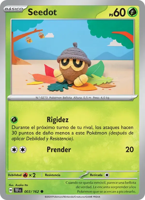 Seedot — Fuerzas Temporales 3 Spanish Pokémon card