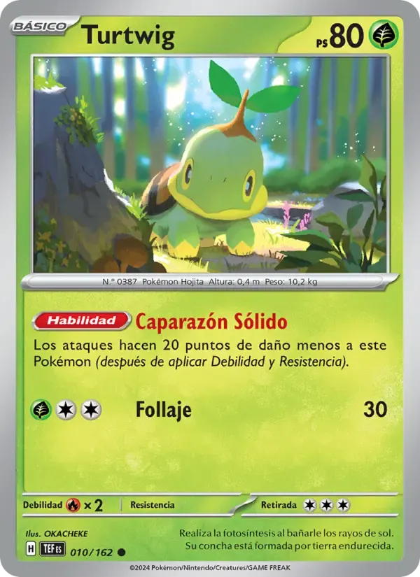 Turtwig — Fuerzas Temporales 10 Spanish Pokémon card