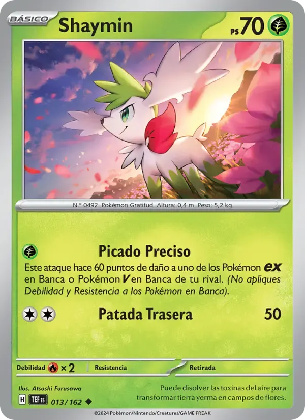 Shaymin — Fuerzas Temporales 13 Spanish Pokémon card