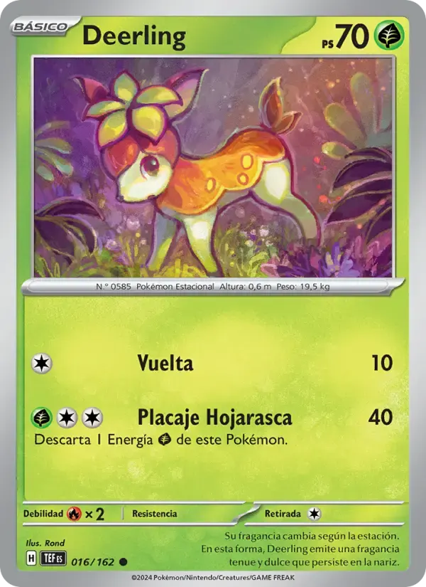Deerling — Fuerzas Temporales 16 Spanish Pokémon card