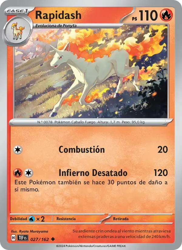 Rapidash — Fuerzas Temporales 27 Spanish Pokémon card