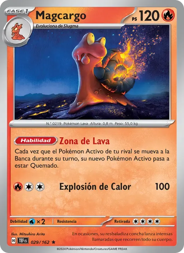 Magcargo — Fuerzas Temporales 29 Spanish Pokémon card