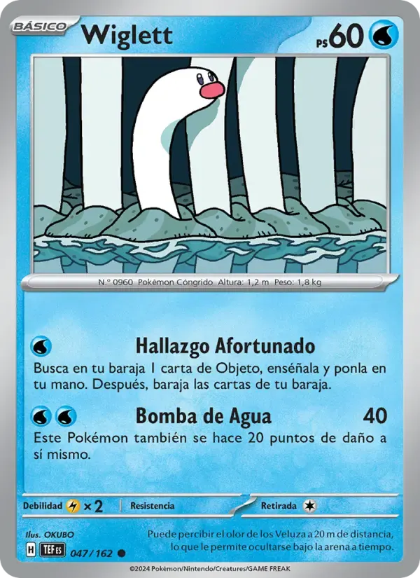 Wiglett — Fuerzas Temporales 47 Spanish Pokémon card