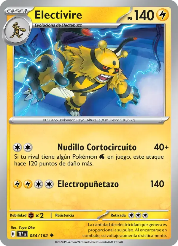 Electivire — Fuerzas Temporales 54 Spanish Pokémon card