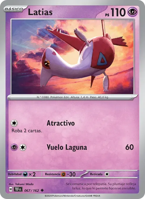 Latias — Fuerzas Temporales 67 Spanish Pokémon card