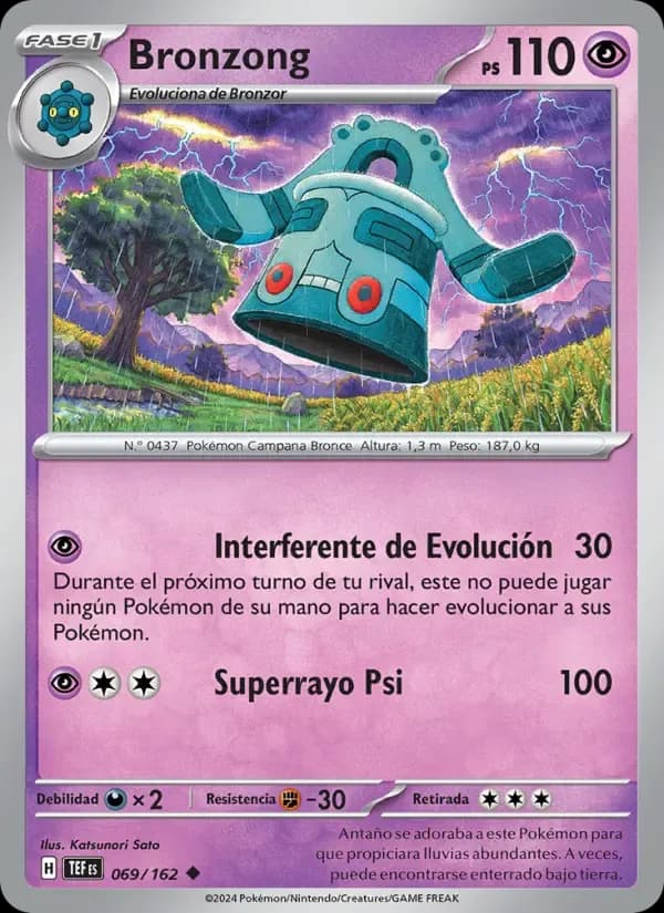Bronzong — Fuerzas Temporales 69 Spanish Pokémon card