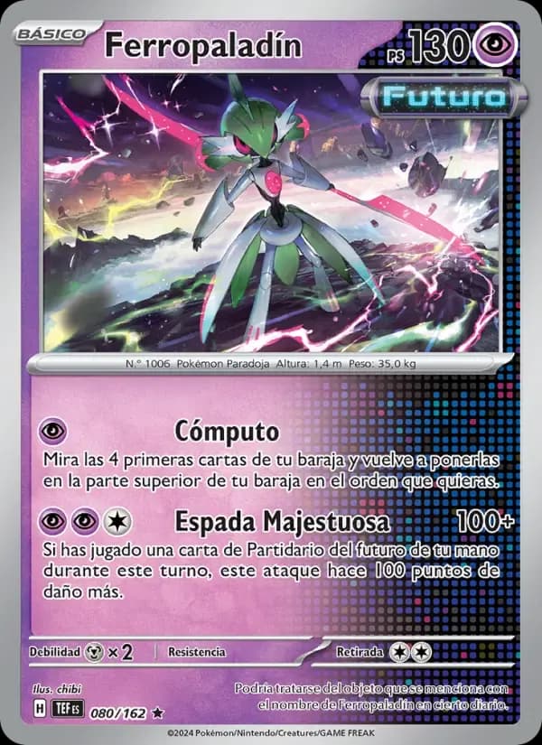 Ferropaladín — Fuerzas Temporales 80 Spanish Pokémon card