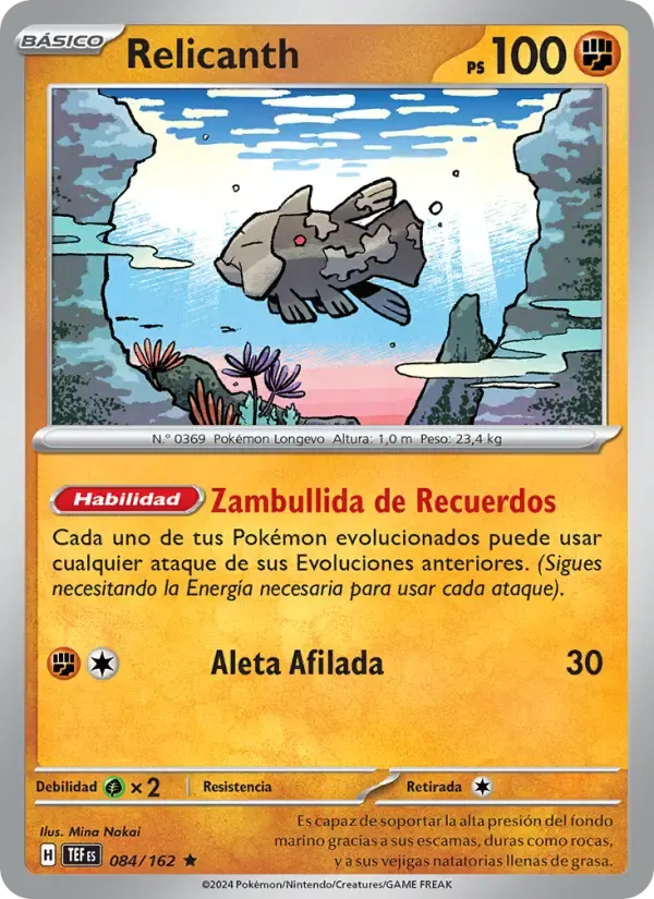 Relicanth — Fuerzas Temporales 84 Spanish Pokémon card