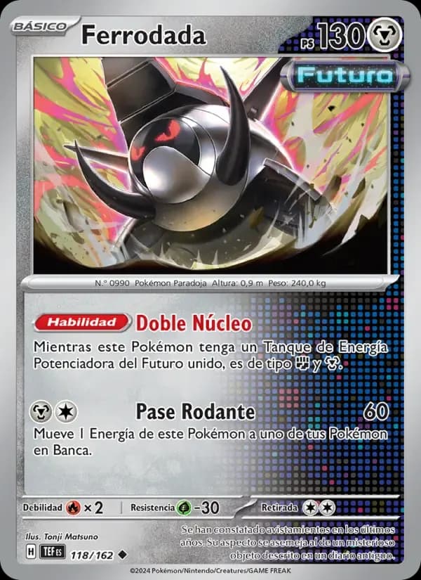 Ferrodada — Fuerzas Temporales 118 Spanish Pokémon card