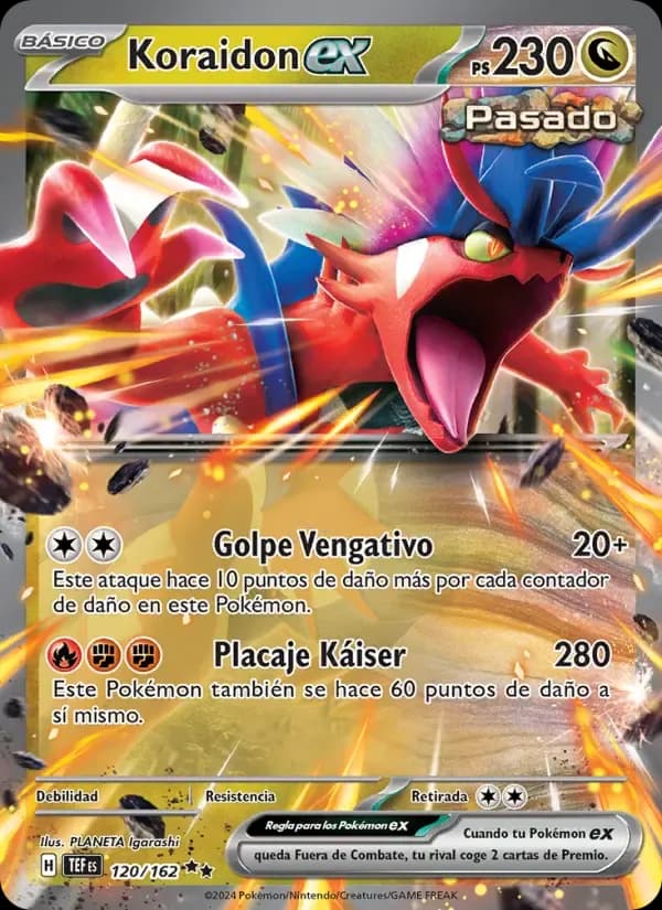 Koraidon ex — Fuerzas Temporales 120 Spanish Pokémon card