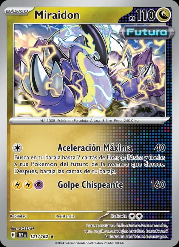 Miraidon — Fuerzas Temporales 121 Spanish Pokémon card