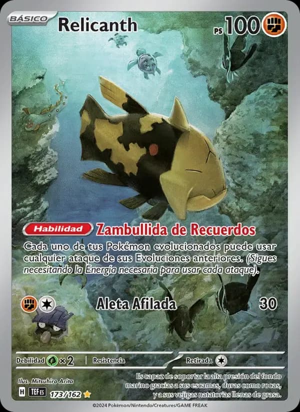 Relicanth — Fuerzas Temporales 173 Spanish Pokémon card