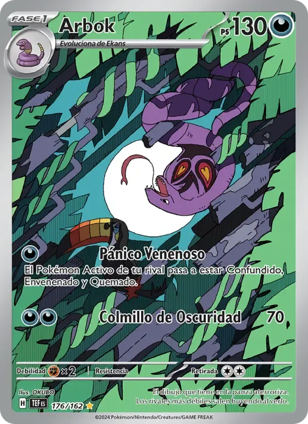 Arbok — Fuerzas Temporales 176 Spanish Pokémon card