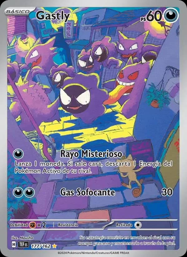 Gastly — Fuerzas Temporales 177 Spanish Pokémon card