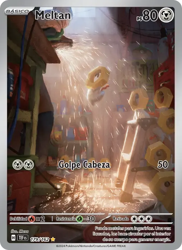 Meltan — Fuerzas Temporales 179 Spanish Pokémon card